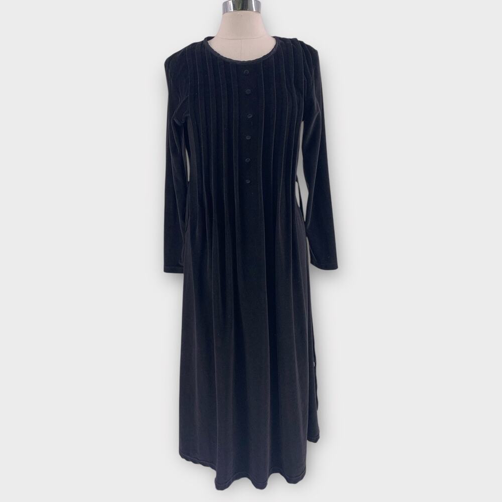 Vintage 90s Fads Black Velvet Maxi Dress Whimsiegoth Witch M